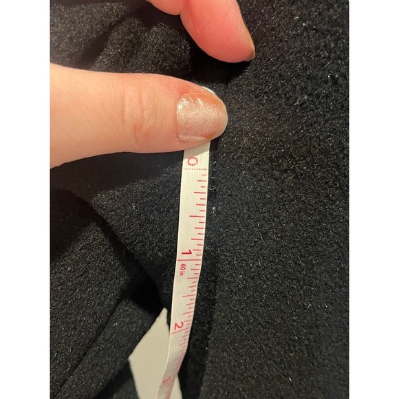 VTG Black Wool A-Line Swing Coat Scalloped Mink Collar Raglan Sleeves Jackie O - Picture 15 of 16